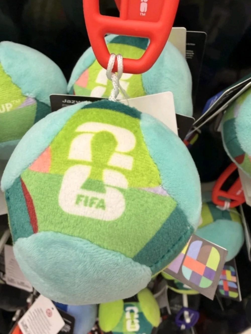 FIFA Official Colorful Plush Soccer Ball Keychain - Green/Teal